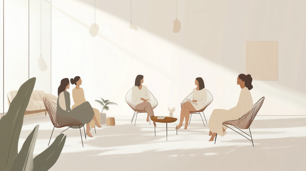 johnechka_A_minimalist_artwork_of_a_cozy_gathering_of_women_sea_191bf9de-f384-49b1-a2ff-03085855b568